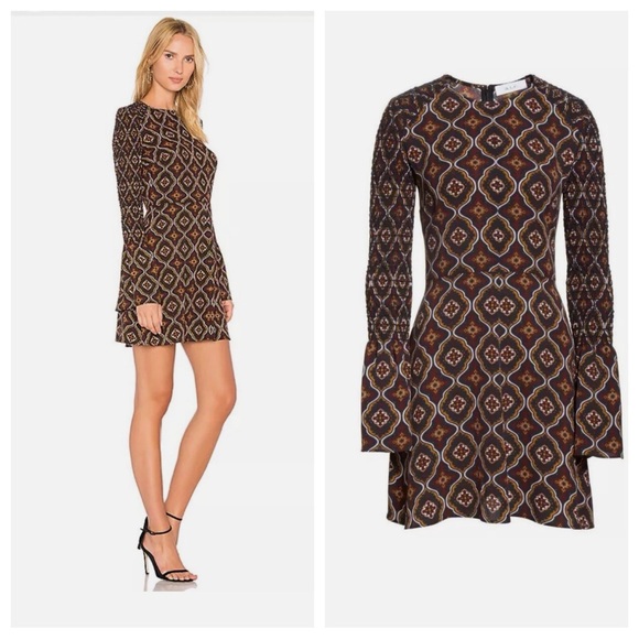 A.L.C. Dresses & Skirts - A.L.C. Alexa A line Long Sleeve Brown silk dress